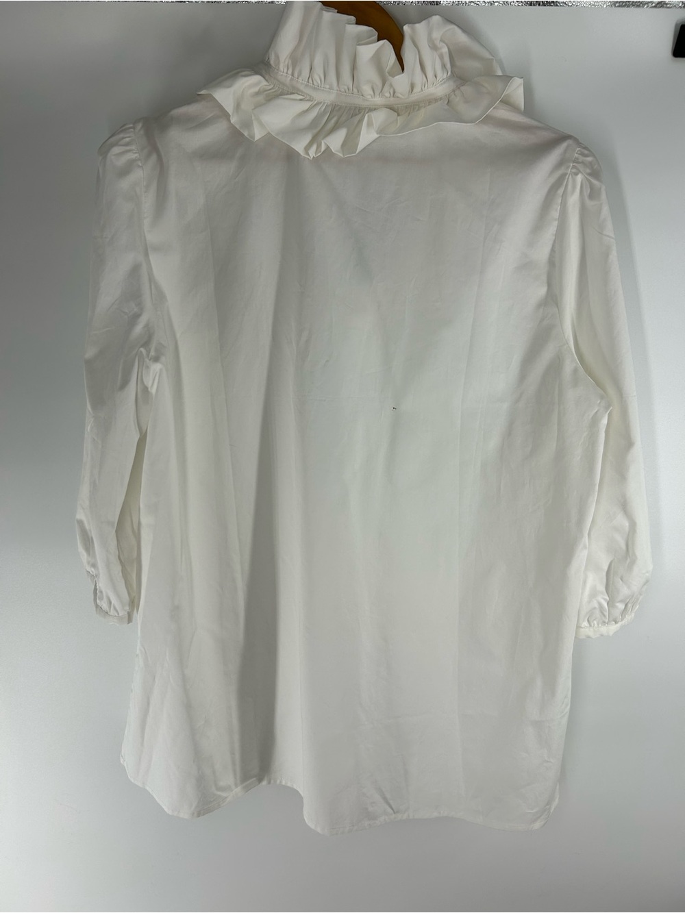 Tuckernuck White Ruffle Collar Puff Sleeve Blouse - Picture 2 of 7
